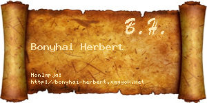 Bonyhai Herbert névjegykártya